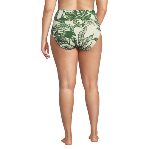  Lands' End Bikinihose Zum Umschlagen, High Waist,, Damen, Größe:48 Plus, Weiß, Elasthan/nylon-mischung, By Lands' End 