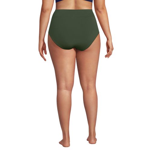  Lands' End Bikinihose Zum Umschlagen, High Waist,, Damen, Größe:52 Plus, Grün, Elasthan/nylon-mischung, By Lands' End 
