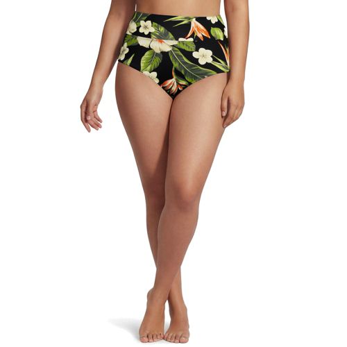  Lands' End Bikinihose Zum Umschlagen, High Waist,, Damen, Größe:48 Plus, Schwarz, Elasthan/nylon-mischung, By Lands' End 
