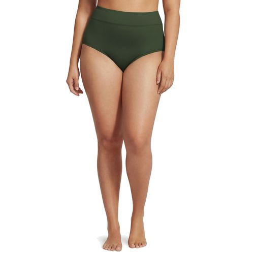  Lands' End Bikinihose Zum Umschlagen, High Waist,, Damen, Größe:52 Plus, Grün, Elasthan/nylon-mischung, By Lands' End 