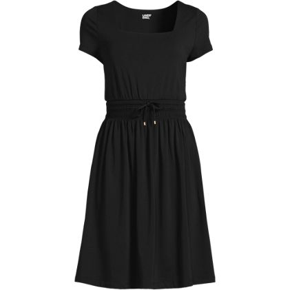 Women's Plus Size Cotton Modal Smocked Waist Dress - primary