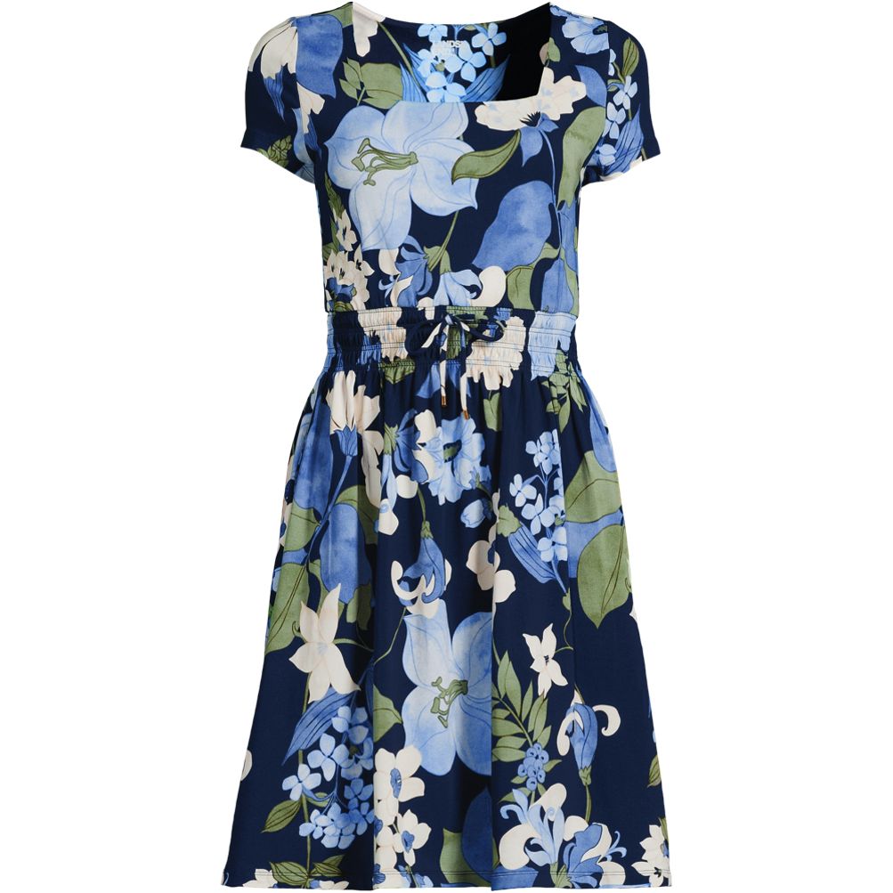 Women's Cotton Modal Smocked Waist Dress | Lands' End