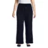 Women's Plus Size Sport Knit High Rise Relaxed Straight Leg Side Stripe Pants, Front