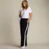 Women's Plus Size Sport Knit High Rise Relaxed Straight Leg Side Stripe Pants, alternative image