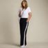 Women's Plus Size Sport Knit High Rise Relaxed Straight Leg Side Stripe Pants, alternative image