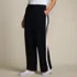 Women's Plus Size Sport Knit High Rise Relaxed Straight Leg Side Stripe Pants, Front