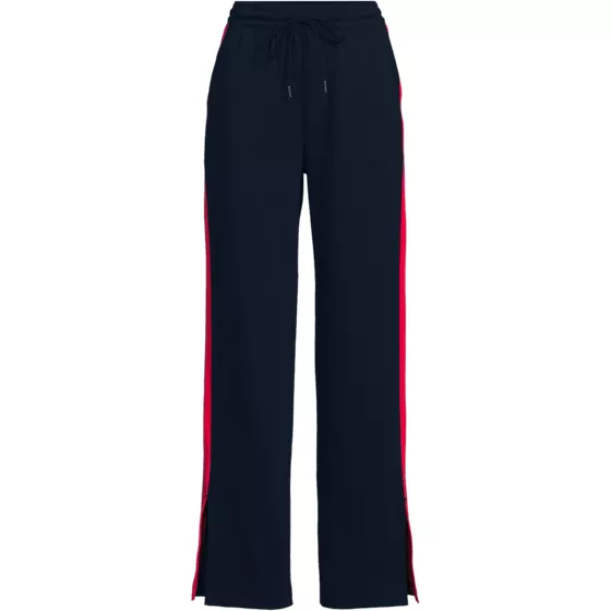 Women's Plus Size Sport Knit High Rise Relaxed Straight Leg Side Stripe Pants - primary