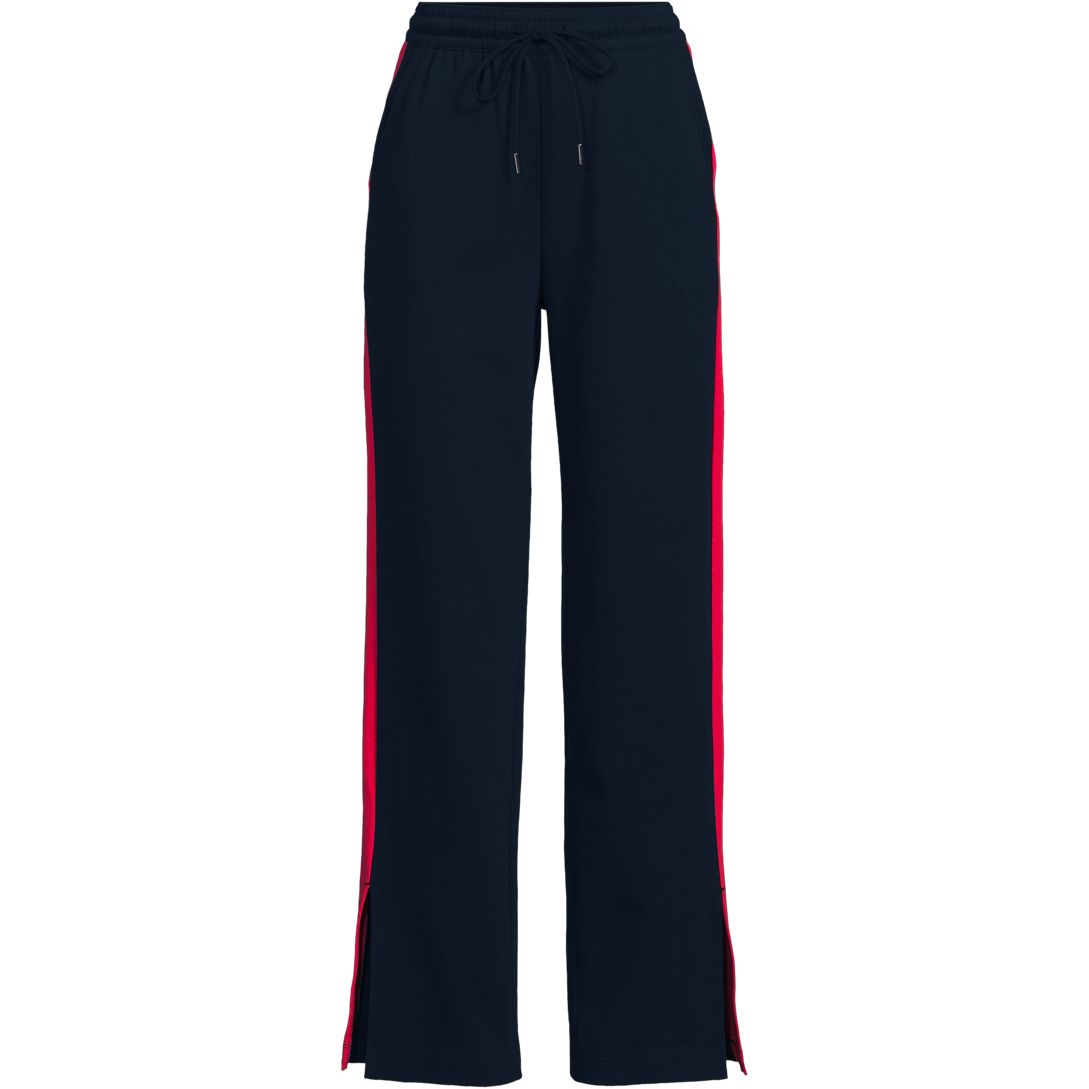 Women's Knit High Rise Relaxed Straight Leg Side Stripe Pants