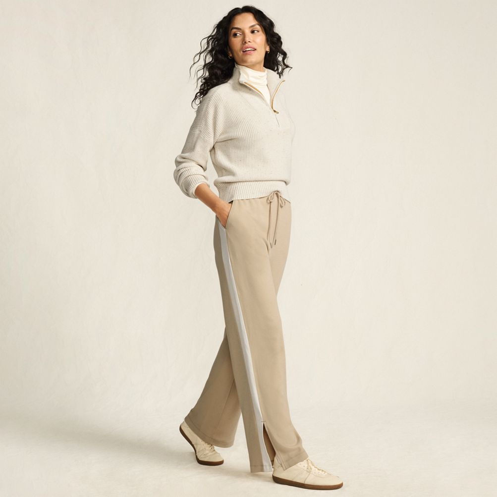 Women's Sport Knit High Rise Relaxed Straight Leg Side