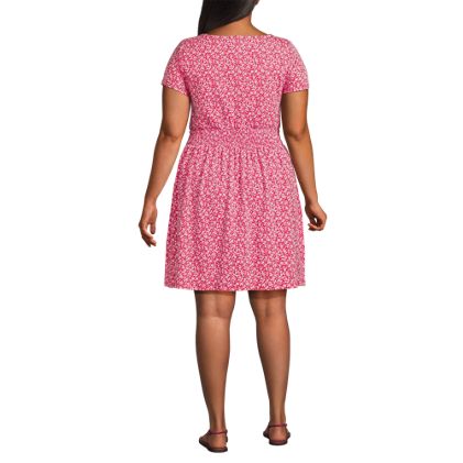 Women's Plus Size Cotton Modal Smocked Waist Dress - image 2