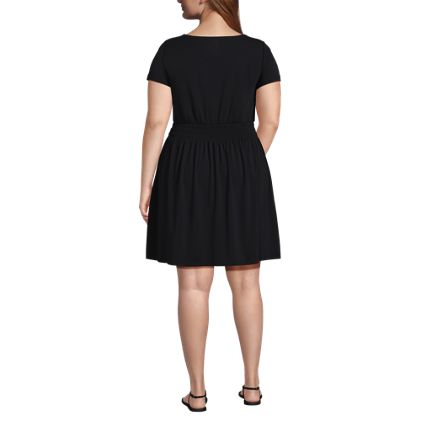 Women's Plus Size Cotton Modal Smocked Waist Dress - image 2