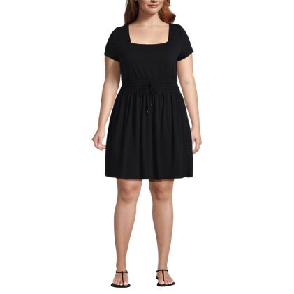 Women's Plus Size Cotton Modal Smocked Waist Dress - image 1