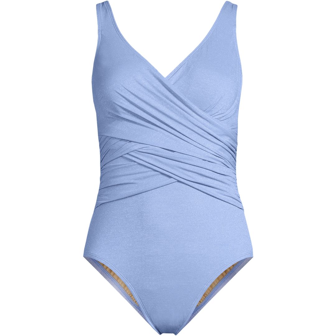 Women's Slender Suit Shine Wrap One Piece Swimsuit