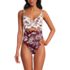  Women's Wrap Monokini High Leg One Piece Swimsuit, Front