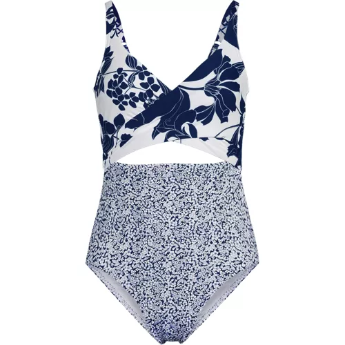  Women's Wrap Monokini High Leg One Piece Swimsuit, Front