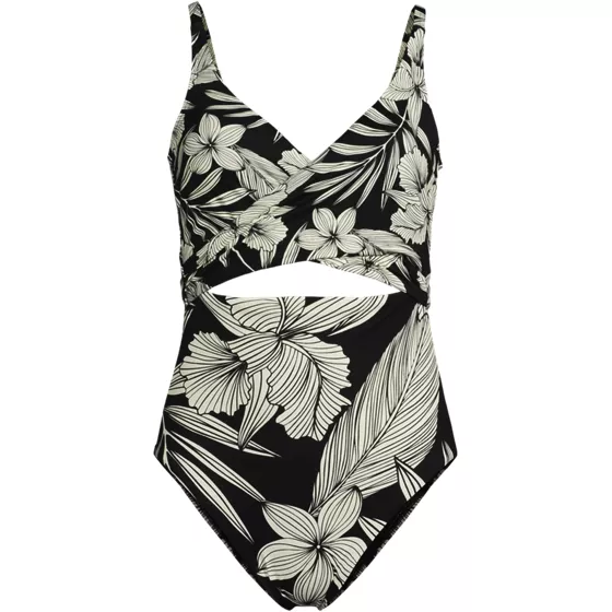 Women's Plus Size Wrap Monokini High Leg One Piece Swimsuit - primary
