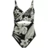 Women's Plus Size Wrap Monokini High Leg One Piece Swimsuit, Front