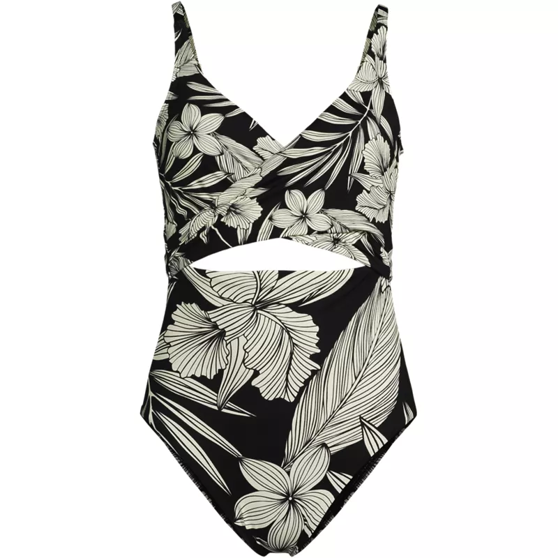 Women's Plus Size Wrap Monokini High Leg One Piece Swimsuit, Front