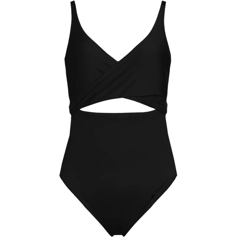  Women's Wrap Monokini High Leg One Piece Swimsuit, Front
