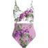  Women's Wrap Monokini High Leg One Piece Swimsuit, Front