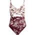  Women's Wrap Monokini High Leg One Piece Swimsuit, Front