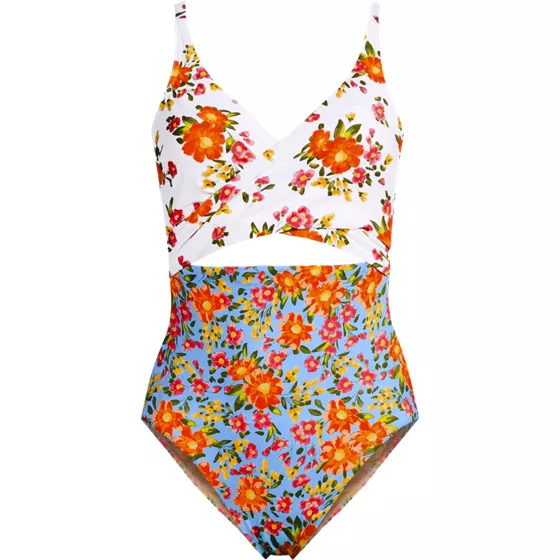 Women's Plus Size Wrap Monokini High Leg One Piece Swimsuit - primary