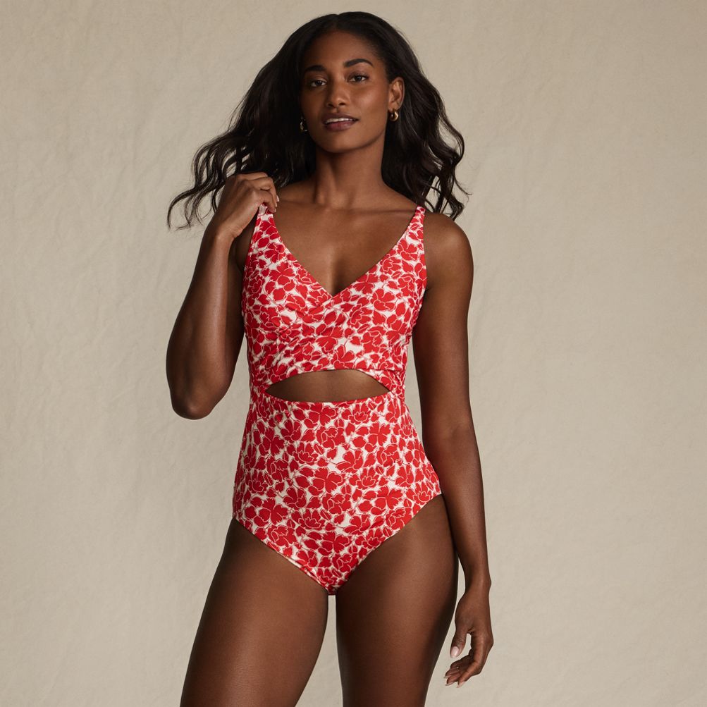 ワンピース k [JessicaxALEXIASTAM] CoverUp Long Women's Wrap Monokini High Leg One Piece Swimsuit | Lands' End