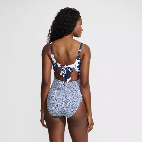  Women's Wrap Monokini High Leg One Piece Swimsuit, Back