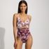  Women's Wrap Monokini High Leg One Piece Swimsuit, Front