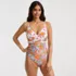  Women's Wrap Monokini High Leg One Piece Swimsuit, Front