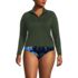Women's Plus Size SunShade UPF 50 Long Sleeve Quarter Zip Rash Guard, alternative image