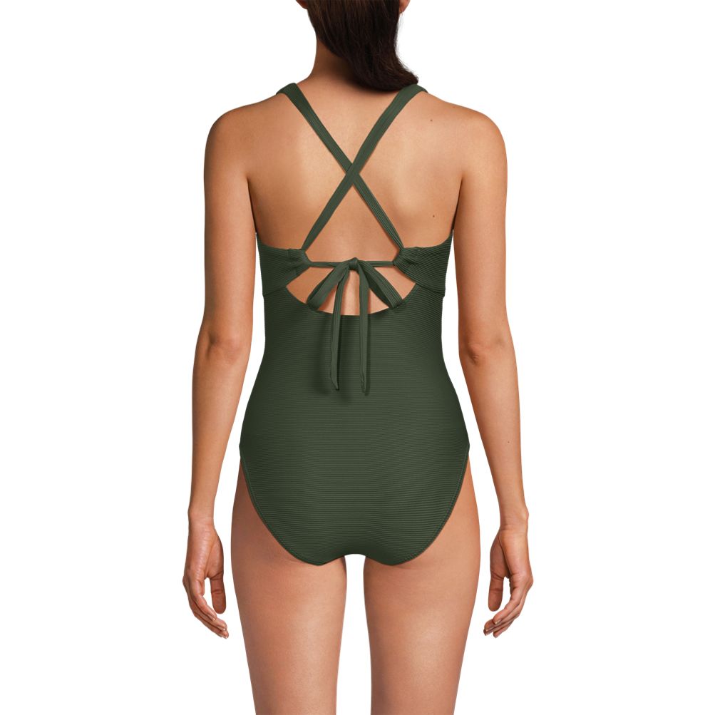 【THE MOZZ】Hinds Knot One Piece Women's Ribbed Knot Front One Piece Swimsuit | Lands' End