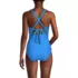 Women's Ribbed Knot Front One Piece Swimsuit, Back