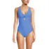 Women's Ribbed Knot Front One Piece Swimsuit, Front