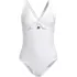 Women's Ribbed Knot Front One Piece Swimsuit, Front
