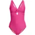 Women's Ribbed Knot Front One Piece Swimsuit, Front