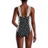 Women's Square Neck High Leg One Piece Swimsuit, Back