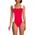 Women's Square Neck High Leg One Piece Swimsuit, Front