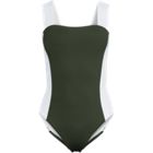 Women's Square Neck High Leg One Piece Swimsuit