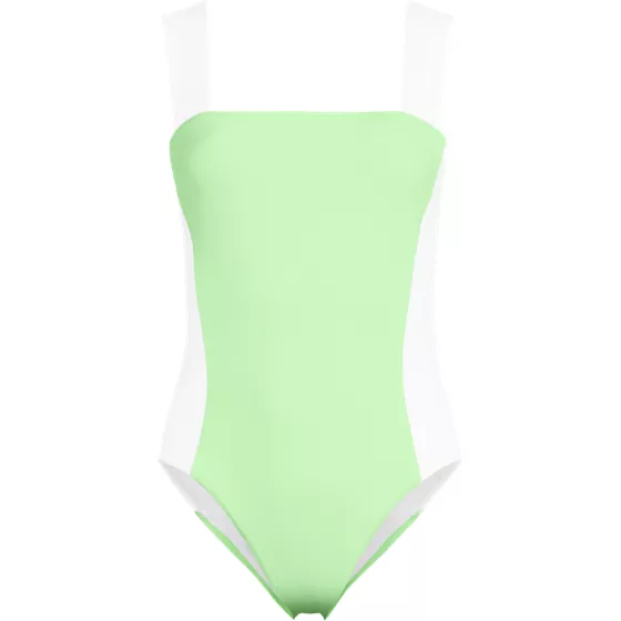 Women's Long Torso Square Neck High Leg One Piece Swimsuit - primary