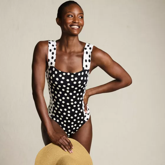 Women's Square Neck High Leg One Piece Swimsuit - primary