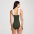 Women's Square Neck High Leg One Piece Swimsuit, Back