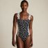 Women's Square Neck High Leg One Piece Swimsuit, Front