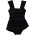 Women's Smoothing Square Neck Ruched Swim Dress Swimsuit, alternative image