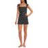 Women's Smoothing Square Neck Ruched Swim Dress Swimsuit, Front