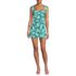 Women's Smoothing Square Neck Ruched Swim Dress Swimsuit, Front