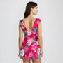 Women's Chlorine Resistant Square Neck Ruched Swim Dress One Piece Swimsuit