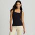 Women's Sleeveless Tugless Double Layer Square Neck Knit Top, Front