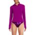 Women's Long Sleeve Quarter Zip UPF 50 Rash Guard, Front