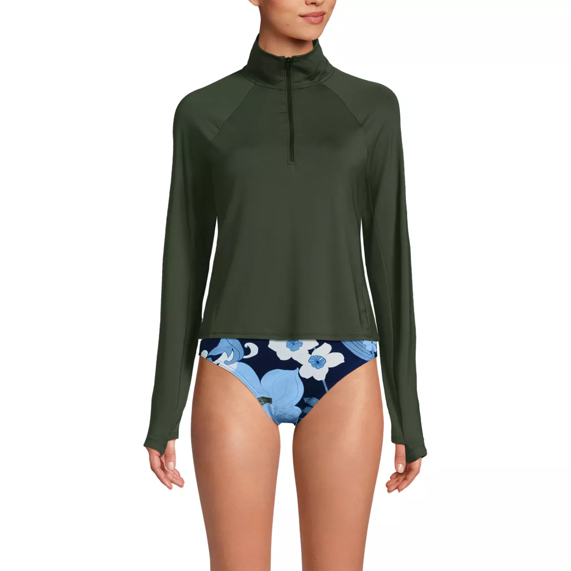 Women's Long Sleeve Quarter Zip UPF 50 Rash Guard